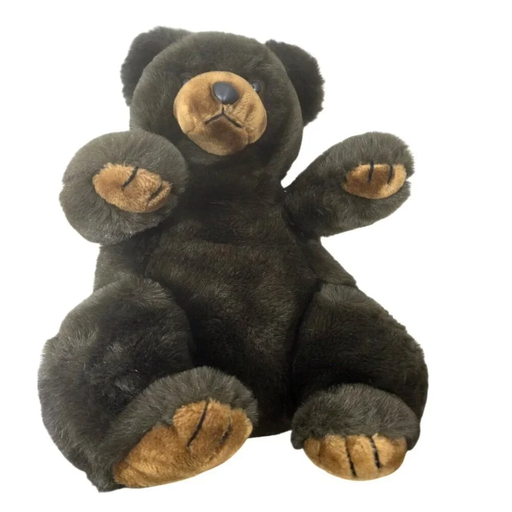 1982 America Wego Brown Teddy Bear 21” Plush Soft Stuffed Animal Plastic Nose